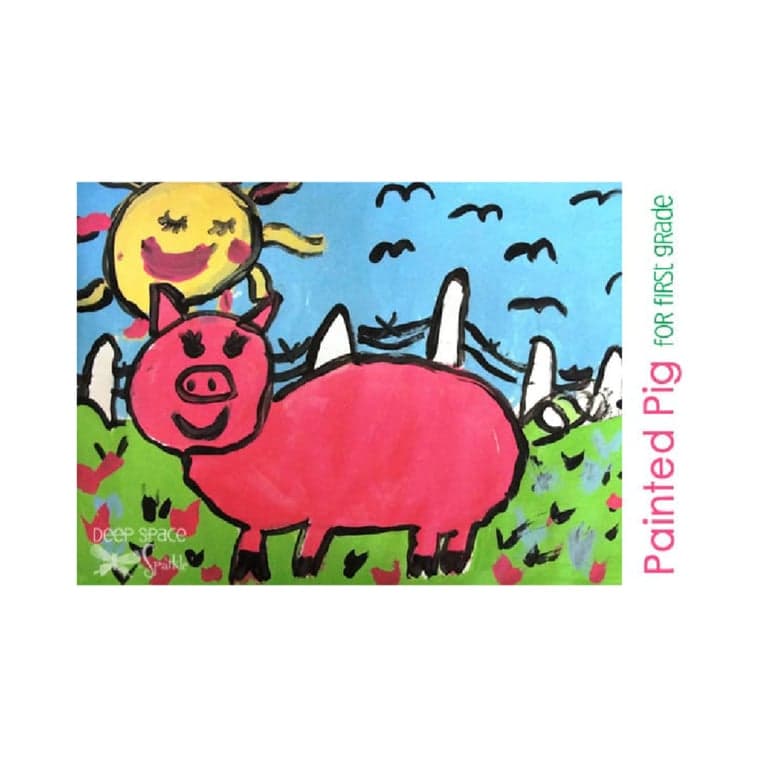 Elementary school Lesson Idea | Painted Pigs Art Project