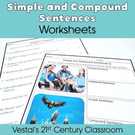 Elementary school Worksheet | Compound and Simple Sentences
