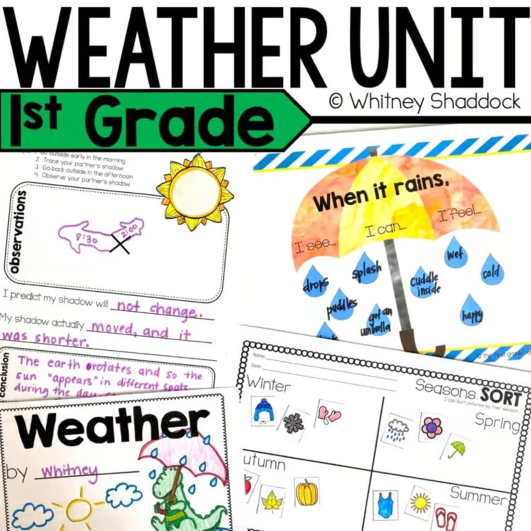 Elementary school Lesson Package | First Grade Weather