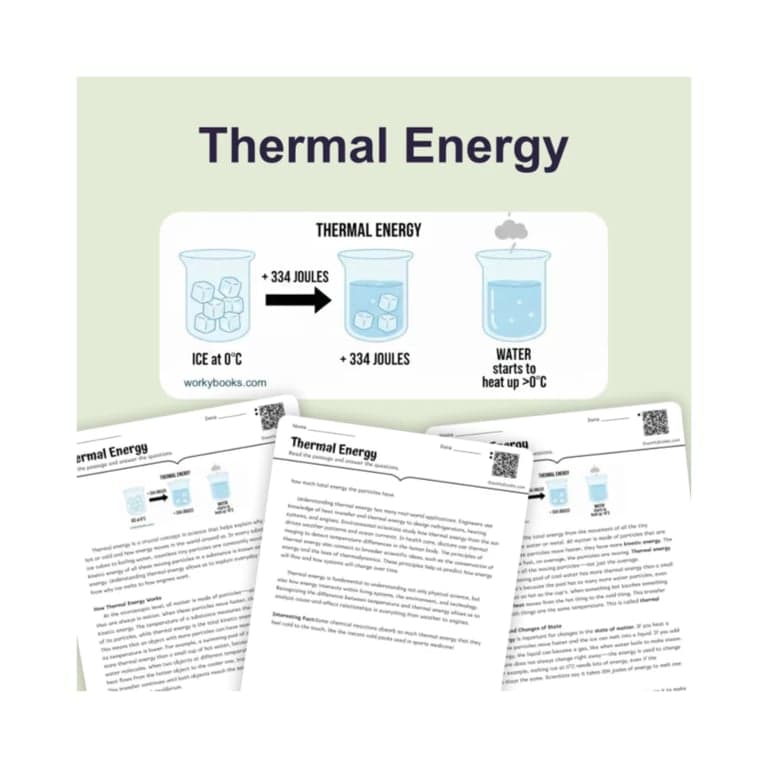 Elementary school Lesson Package | Thermal Energy Reading Passage