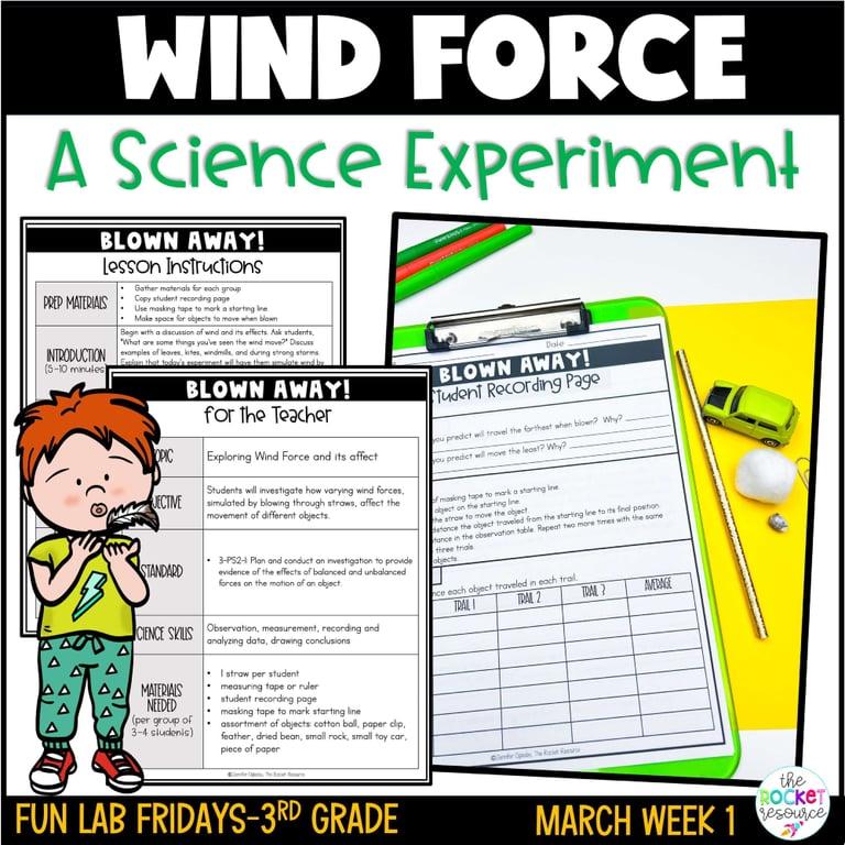 Elementary school Lesson Package | 3rd Grade Spring Weather Science Experiment Wind Energy