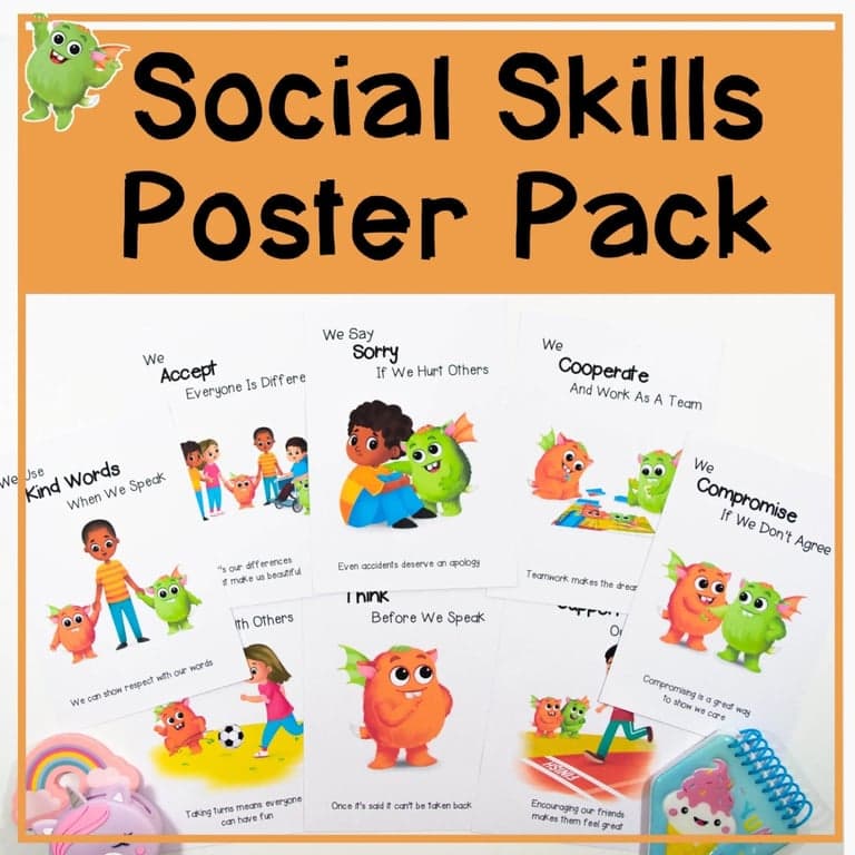 Elementary school Poster | Social Skills Poster Pack - Printable Classroom Display