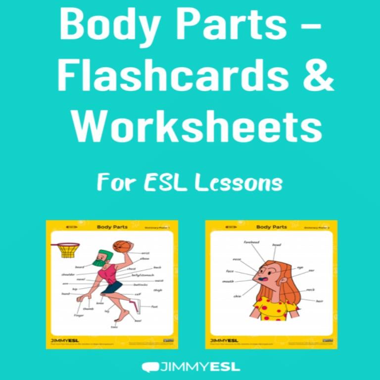 Elementary school Lesson Package | Body Parts – ESL Vocabulary Worksheets & Flashcards