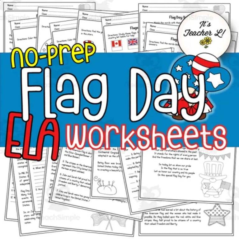 Elementary school Lesson Package | Flag Day No-Prep ELA Printable
