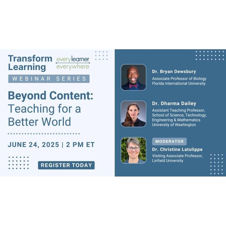 Elementary school Webinar | Beyond Content: Teaching for a Better World