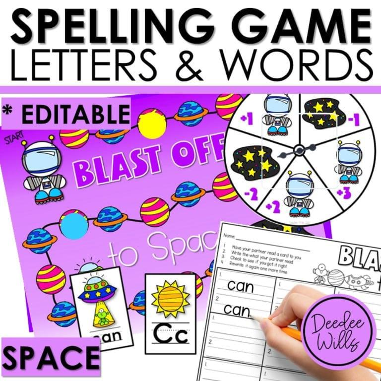 Elementary school Game | Editable Sight Word Game Spelling, Handwriting, and Letter Formation Space