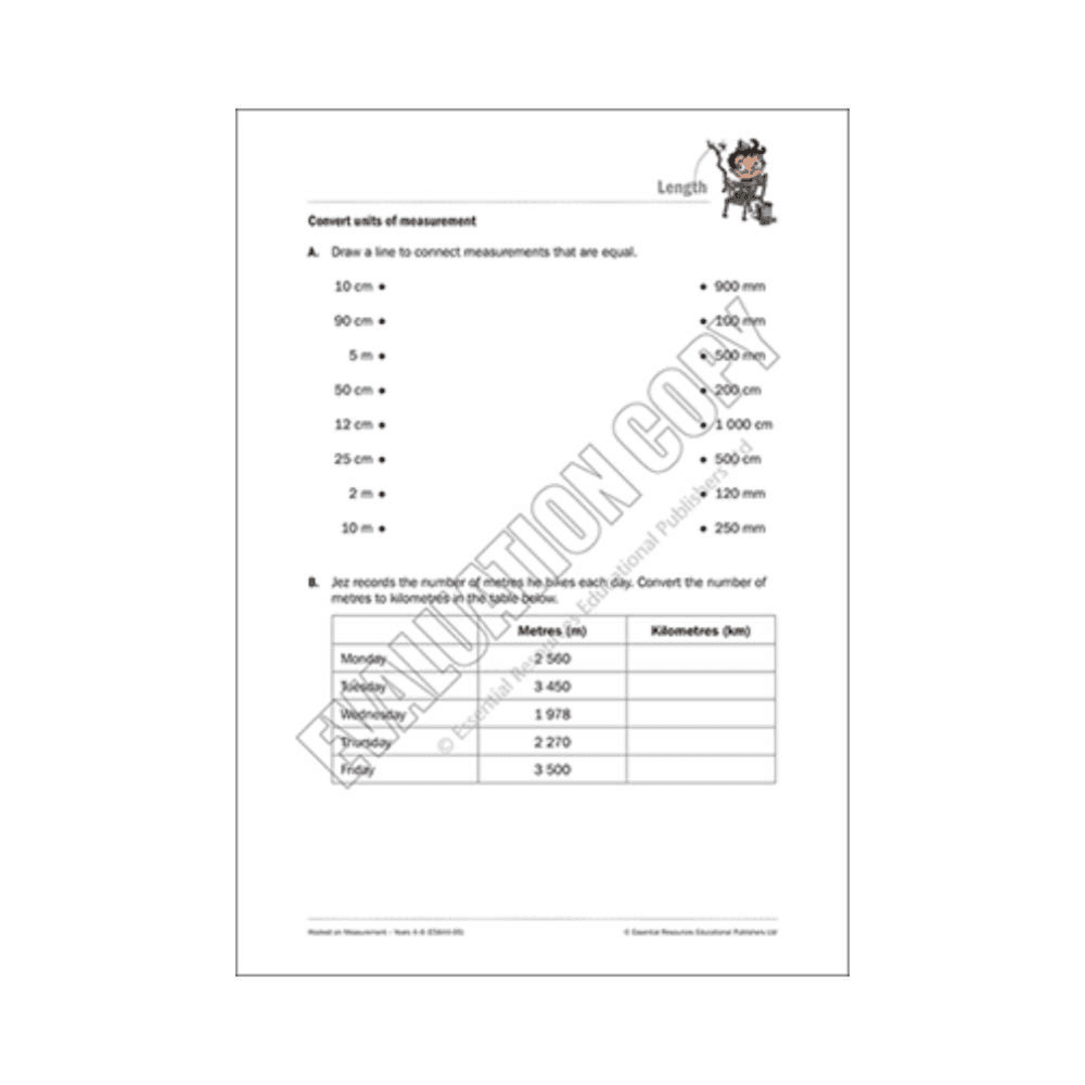 Elementary school Worksheet | Convert Units of Measurement