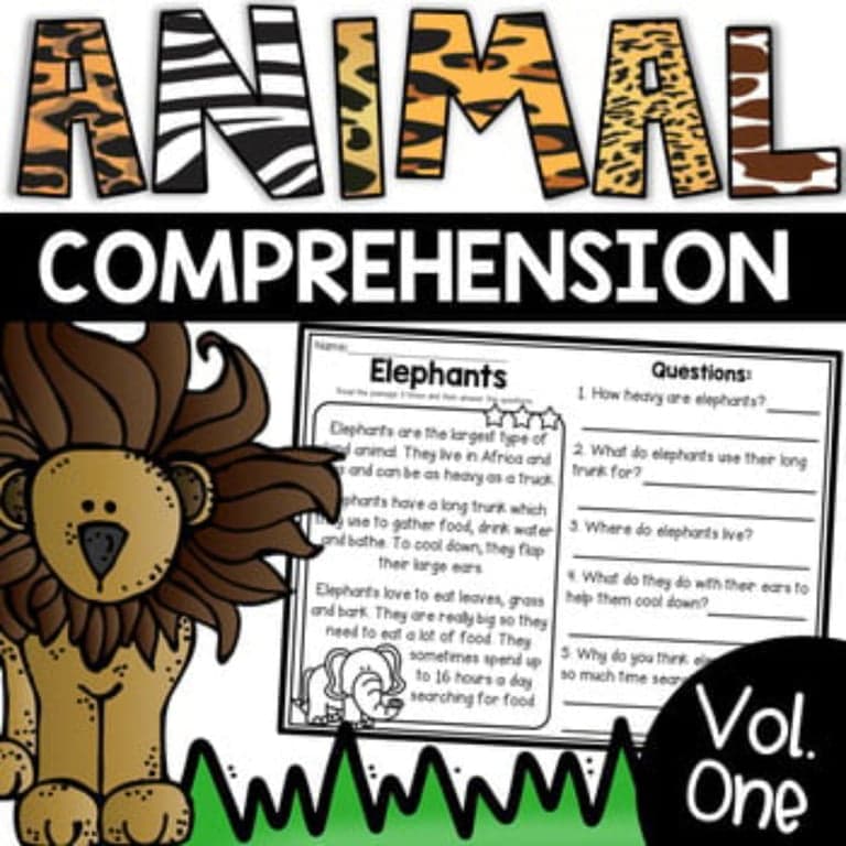 Elementary school Worksheet | Animal Reading Comprehension Passages