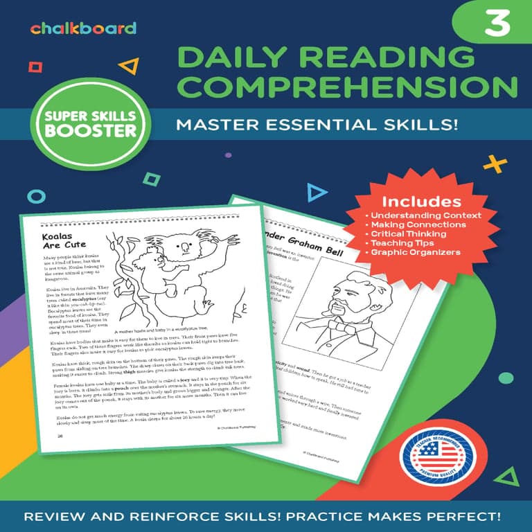 Elementary school Workbook | Common Core Daily Reading Comprehension Grade 3 – eBook