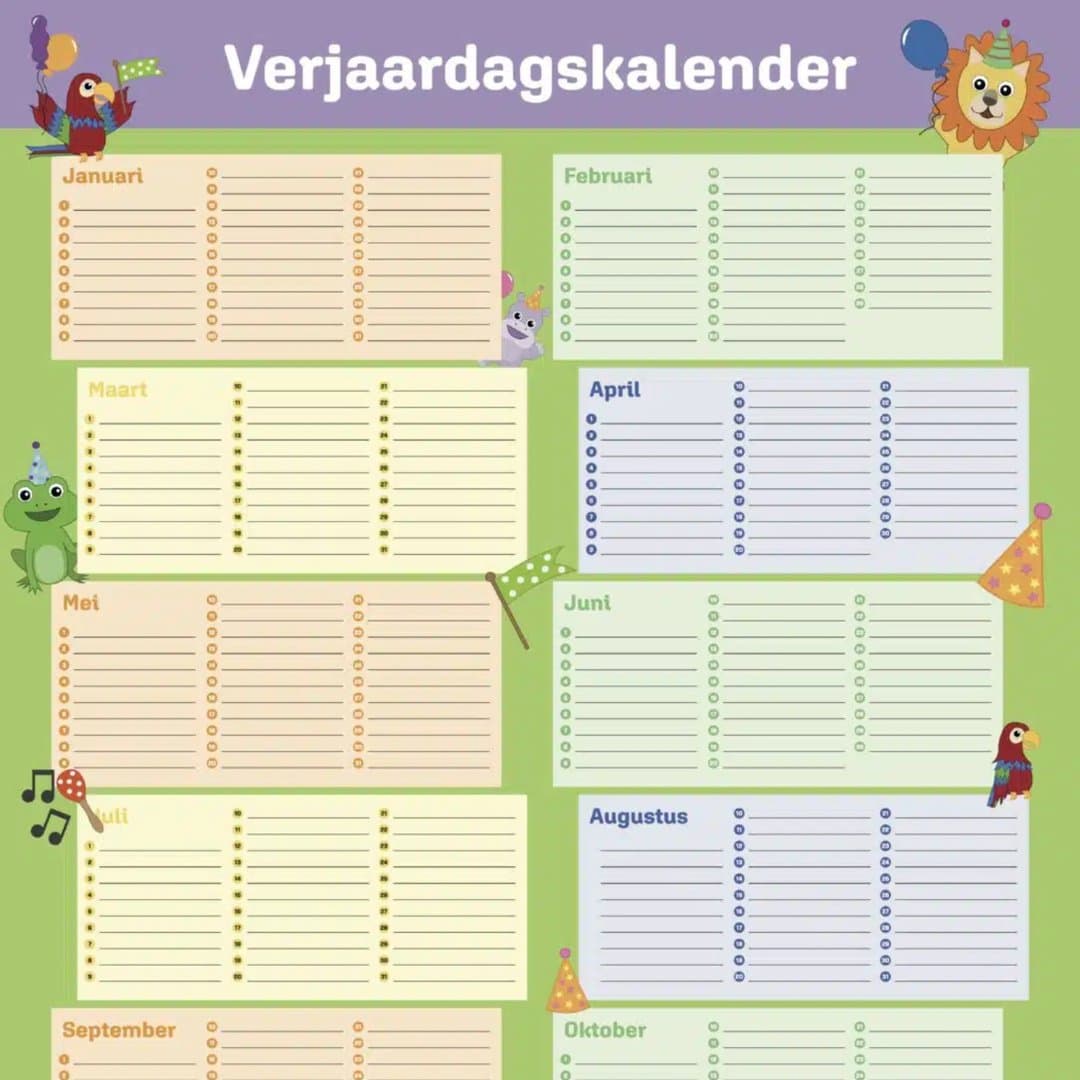 Elementary school Poster | "Who Has a Birthday Celebrates" Birthday Calendar Poster