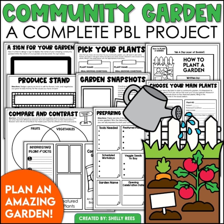 Elementary school Lesson Package | Plan a Community Garden Project Based Learning Activities