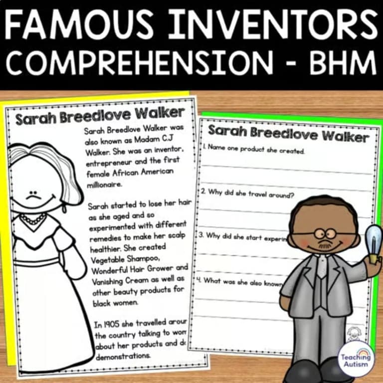 Elementary school Worksheet | Black History Month Famous Inventors Reading Comprehension Worksheets