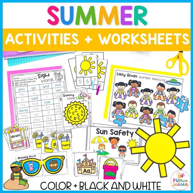 Elementary school Lesson Package | Summer Theme Activities + Worksheets