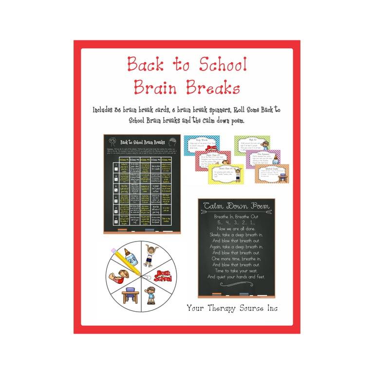 Elementary school Energizer | Back to School Brain Breaks by Your Therapy Source