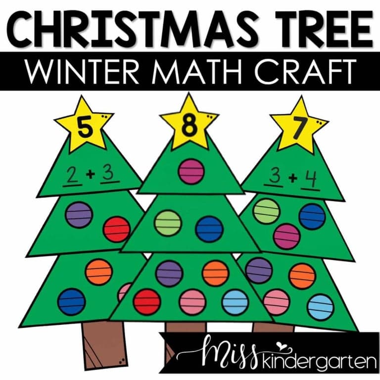 Elementary school Material | Christmas Tree Math Craft