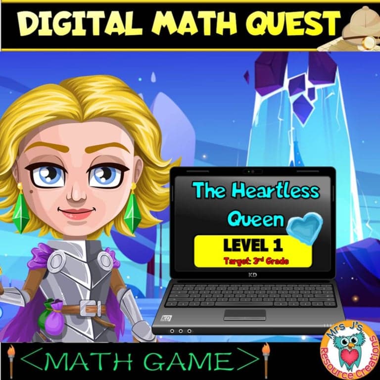 Elementary school Game | Valentine’s Day Digital Math Quest Escape Room - 3rd Grade