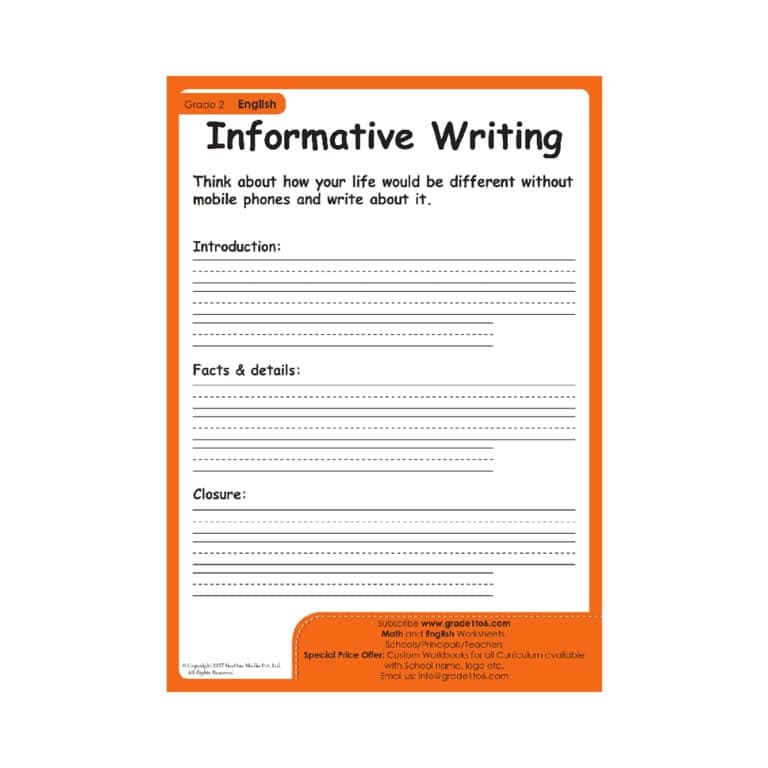 Elementary school Worksheet | 2nd Grade Informative Writing