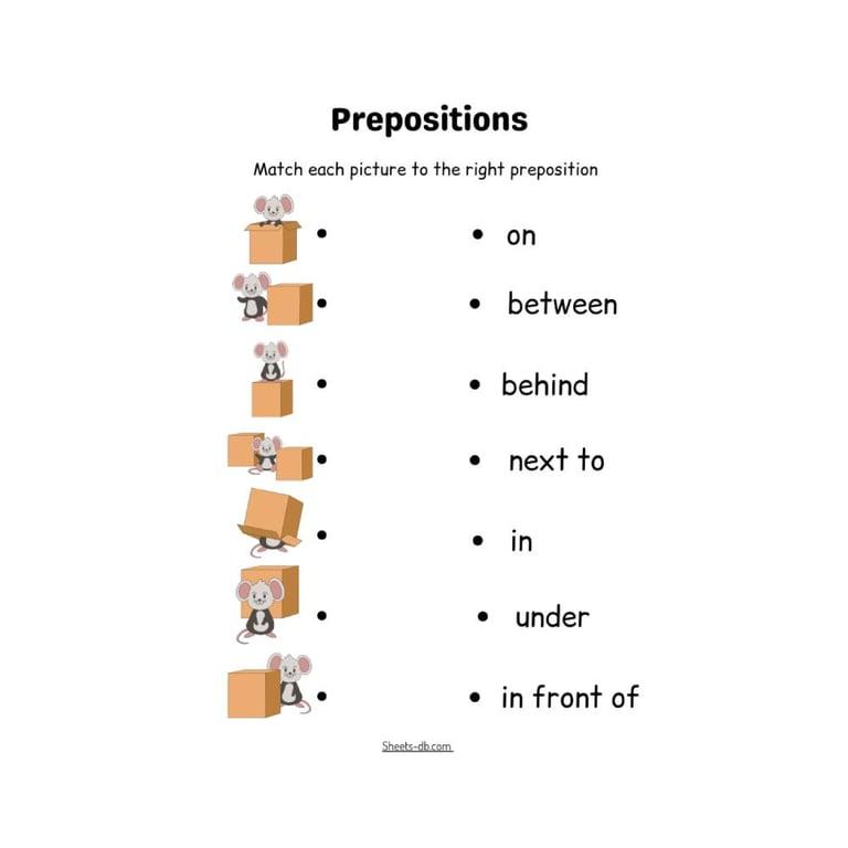 Elementary school Worksheet | Prepositions