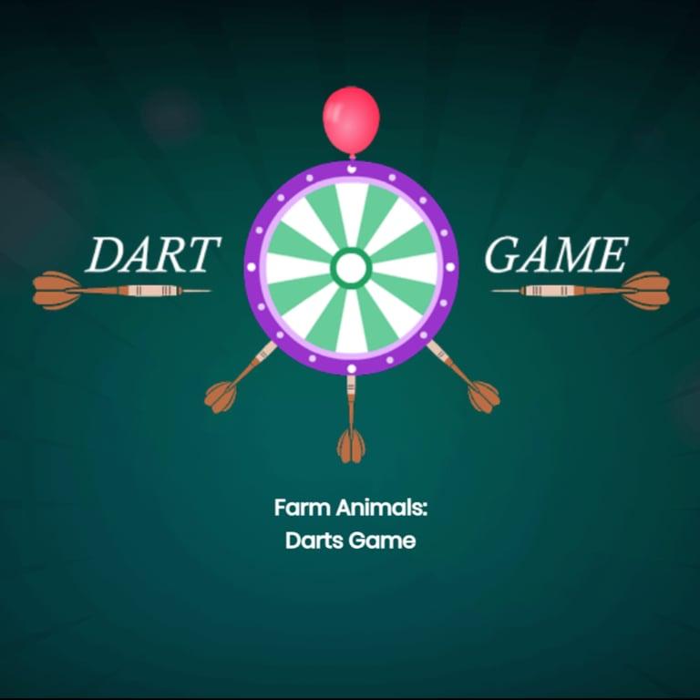 Elementary school Game | Farm Animals Darts Game: Animal Game for Grade 1