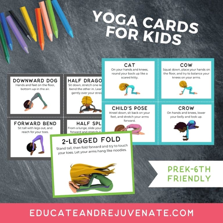 Elementary school Energizer | Kids Yoga Cards