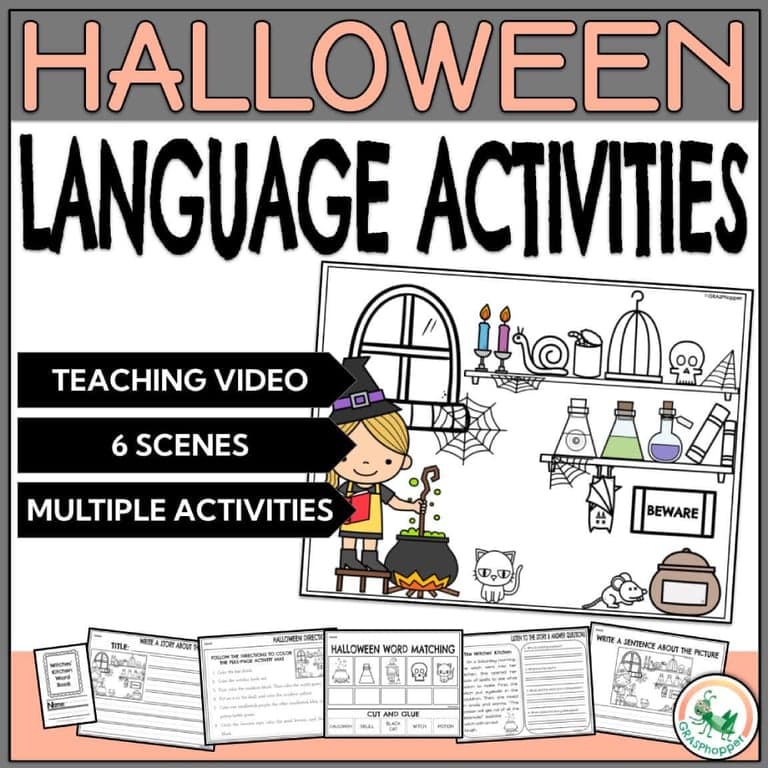 Elementary school Lesson Package | Halloween Language Comprehension Activities