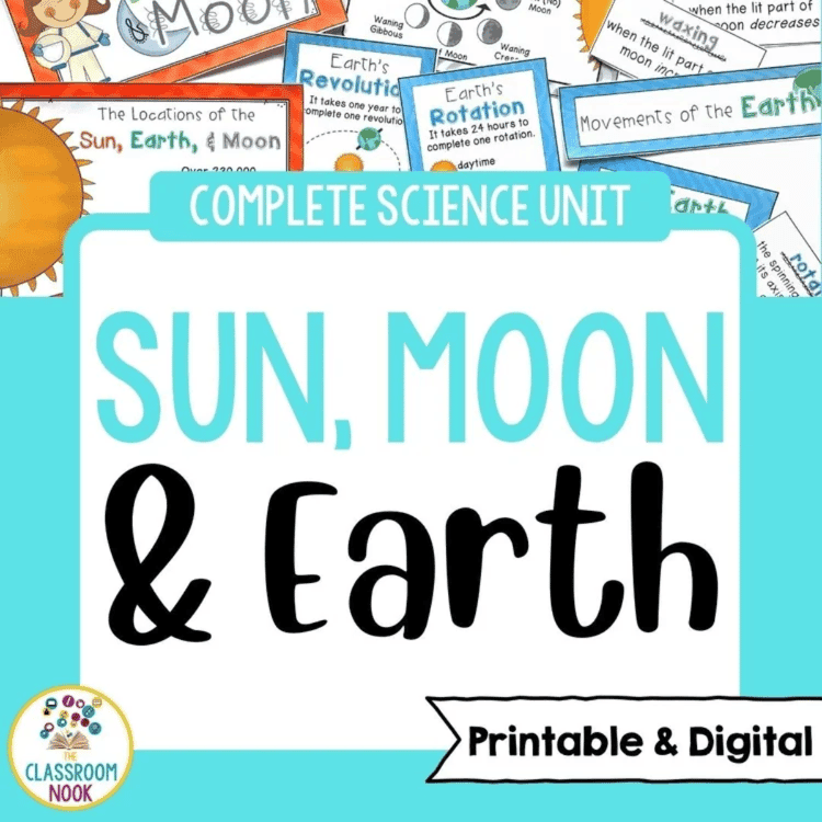 Elementary school Lesson Package | Sun, Earth, and Moon : Rotation & Revolution, Phases of the Moon