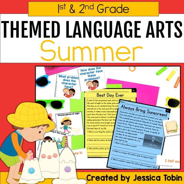 Elementary school Lesson Package | 1st and 2nd Grade Summer ELA Activities
