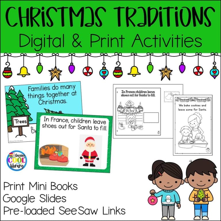 Elementary school Lesson Package | Christmas Traditions Print and Digital Mini Books