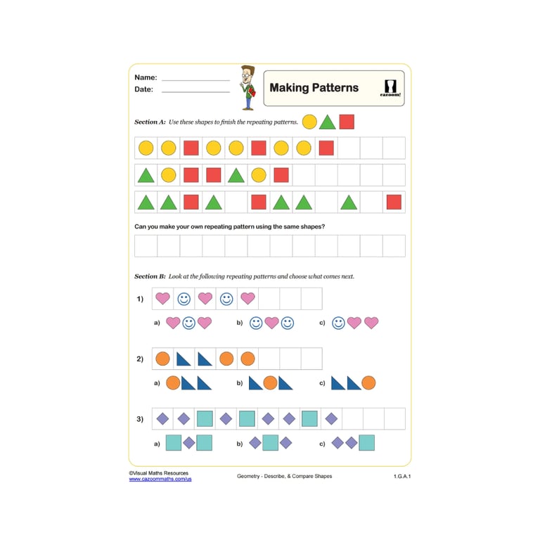 Elementary school Worksheet | Making Patterns Worksheet