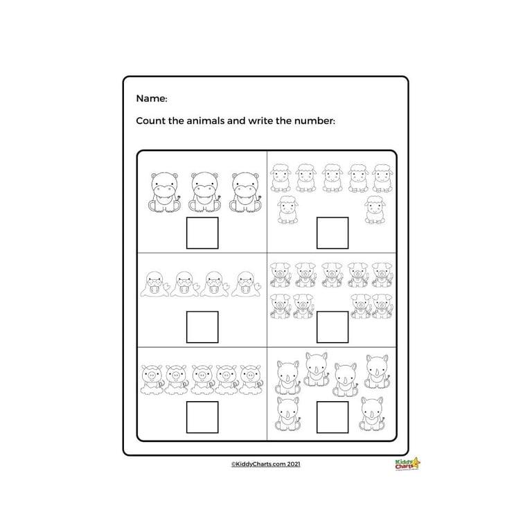 Elementary school Worksheet | Kindergarten Animal Math Activity