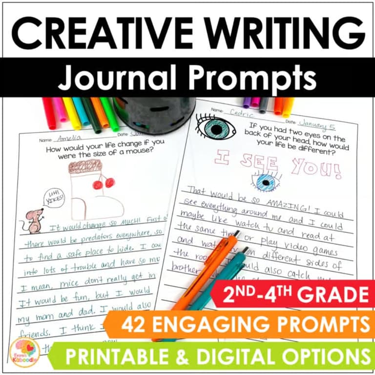 Elementary school Material | Daily Creative Journal Writing Prompts Morning Work for 2nd, 3rd & 4th Grade