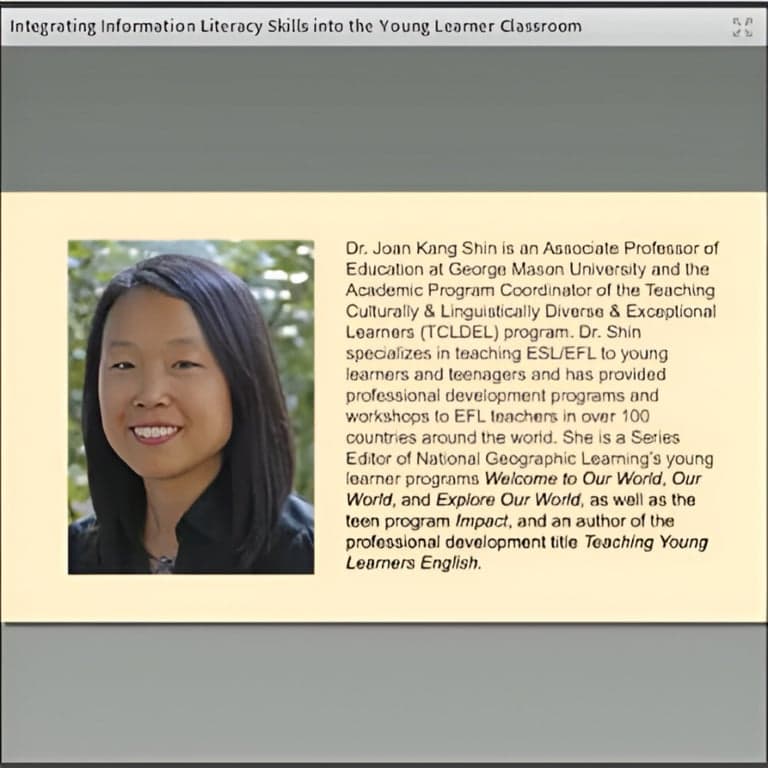Elementary school Webinar | Integrating Information Literacy Skills Into the Young Learner Classroom