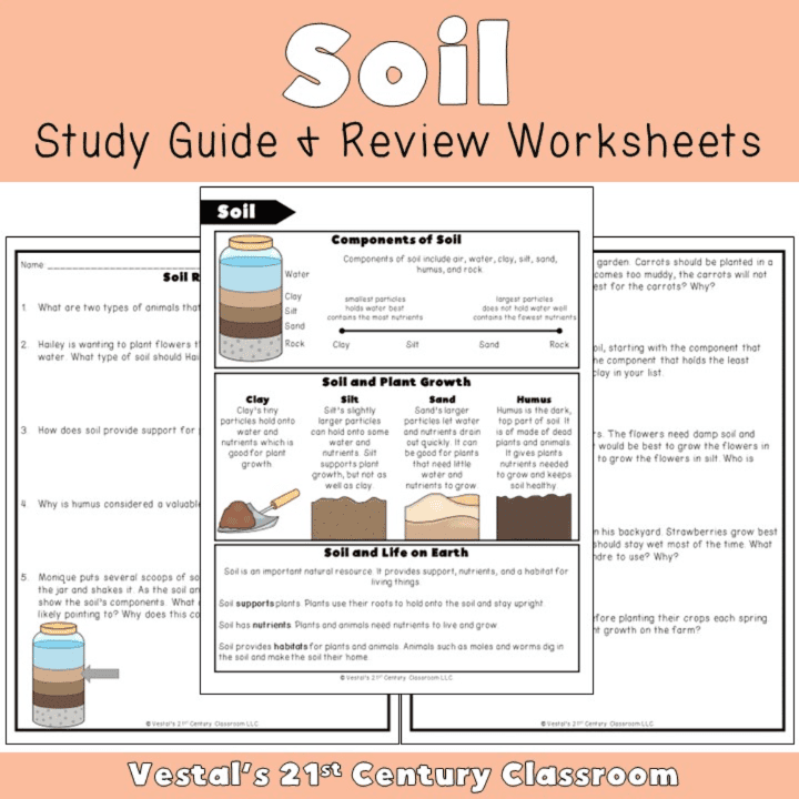 Elementary school Lesson Package | Soil Study Guide and Review