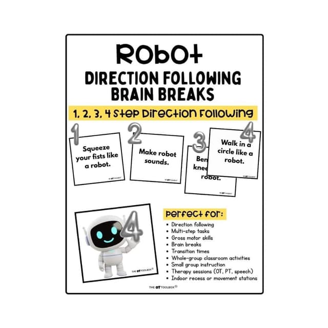 Elementary school Energizer | Robot Direction Following Brain Breaks