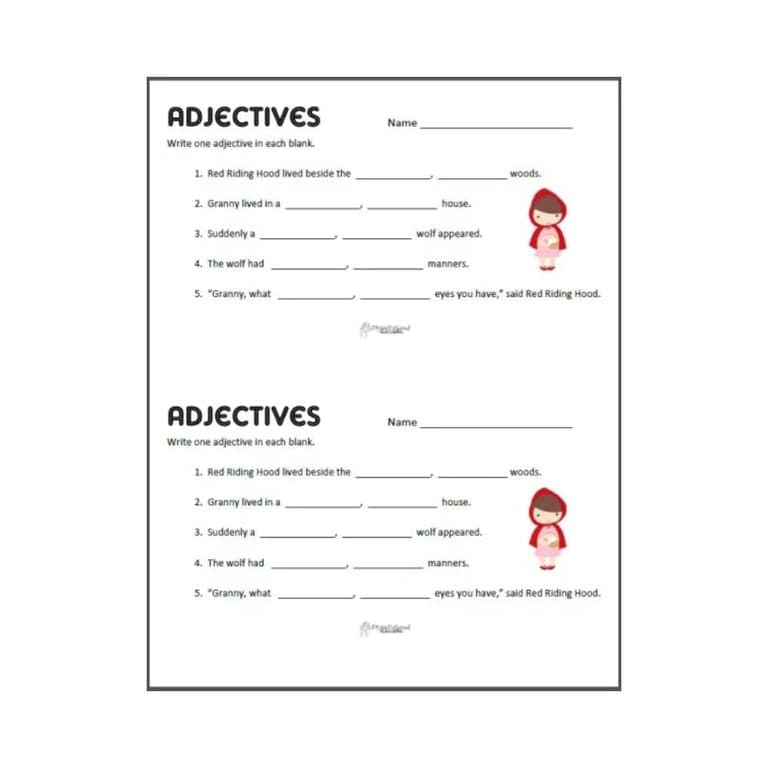 Elementary school Worksheet | Adjectives Review (3rd Grade)