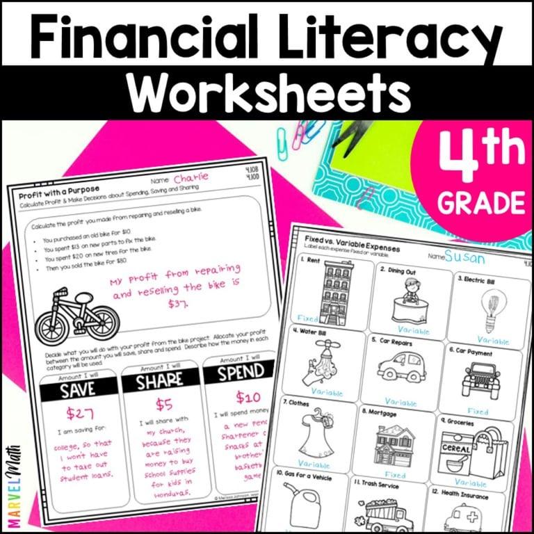 Elementary school Worksheet | 4th Grade Financial Literacy Worksheets