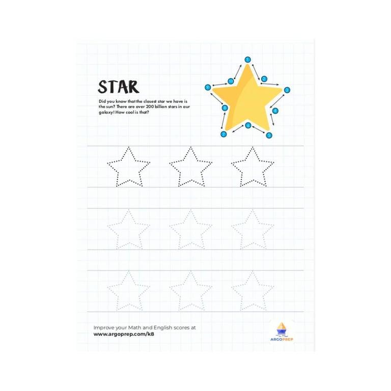 Elementary school Worksheet | Star Tracing