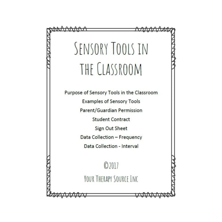Elementary school Material | Sensory Tools for the Classroom – Handouts, Forms and Data Collection