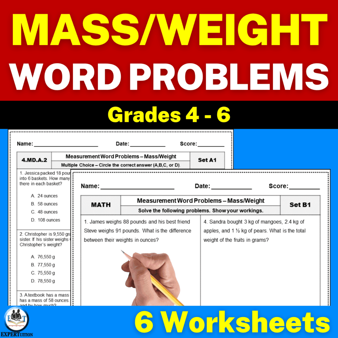 Elementary school Worksheet | Measurement Word Problems – Mass/Weight