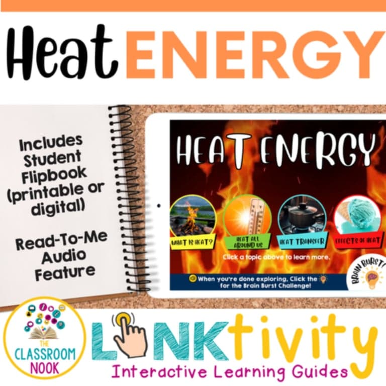 Elementary school Lesson Package | Heat Energy LINKtivity® (Heat Sources, Heat Transfer, Effects of Heat & More!)