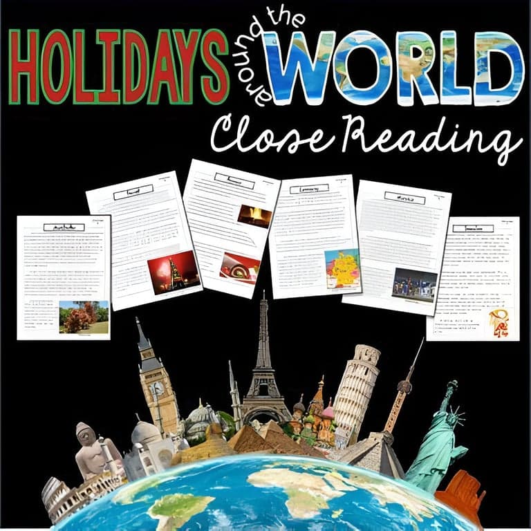 Elementary school Worksheet | Holidays Around the World - Differentiated Reading Passages