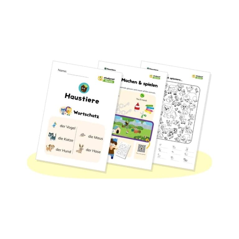 Elementary school Lesson Package | German Animals and Pets Studypack