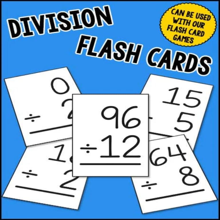 Elementary school Flashcard | Division Flash Cards