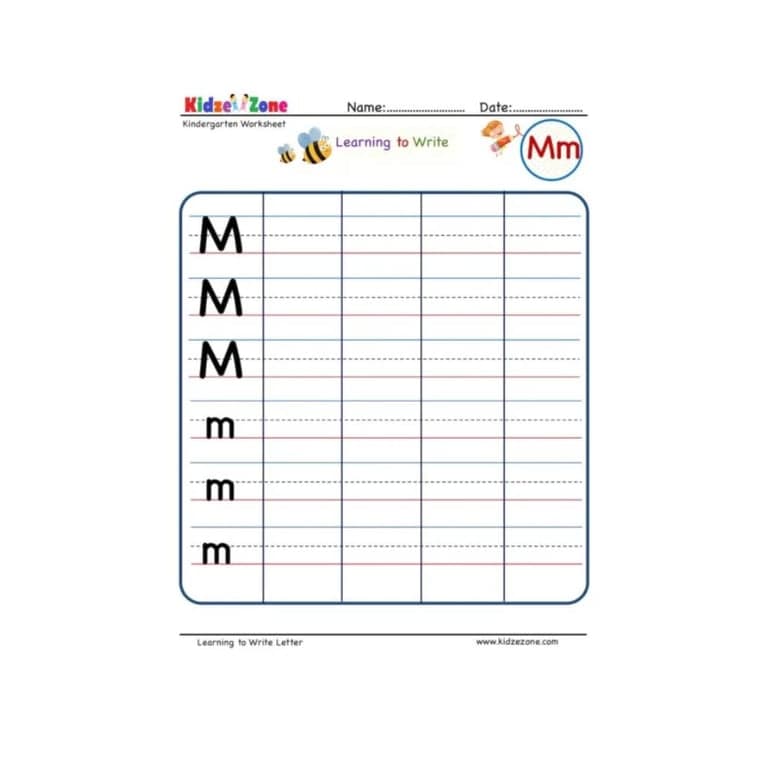 Elementary school Worksheet | Kindergarten Letter M Writing