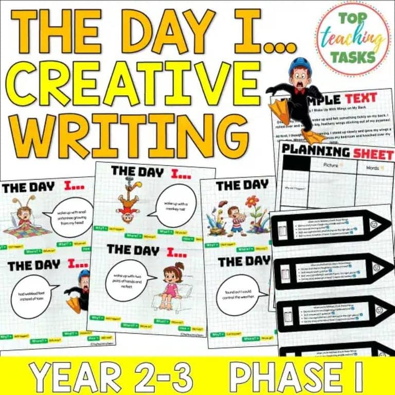 Elementary school Lesson Package | The Day I… Creative Writing Activities Year 2-3