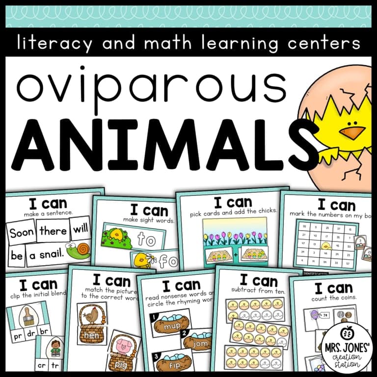 Elementary school Lesson Package | Easter Thematic Literacy and Math Centers