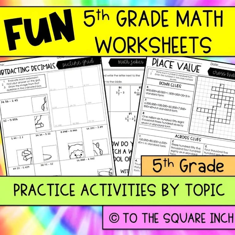 Elementary school Worksheet | Fun 5th Grade Math