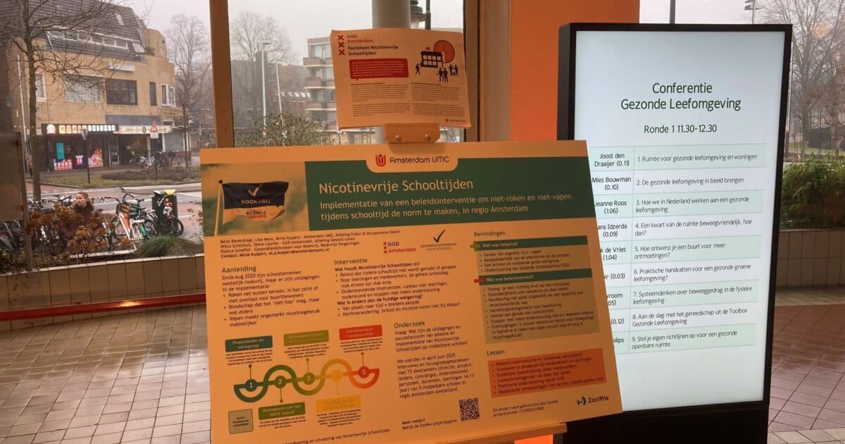 Nicotine-Free School Hours at five schools in Amsterdam