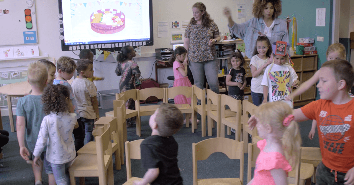 The birthday child treats the class to a fun activity