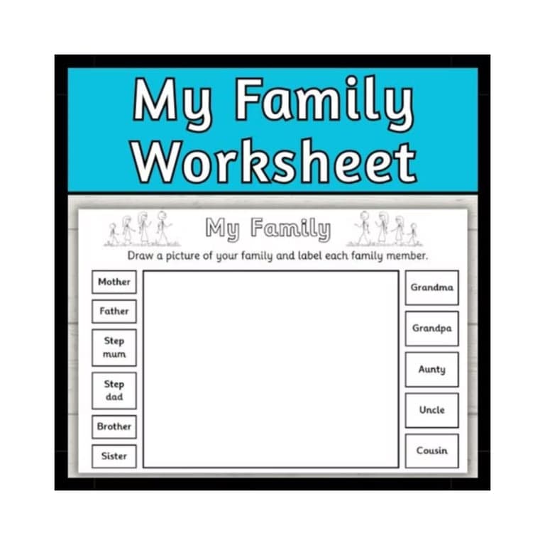 Elementary school Worksheet | My Family Worksheet for Primary Classrooms